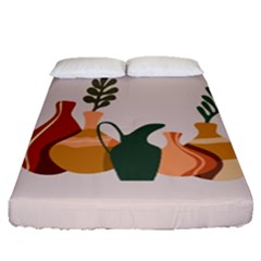 Drawing Botanical Fitted Sheet (queen Size)