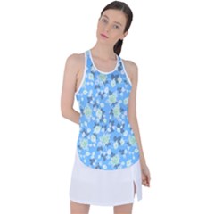 Pattern Texture Seamless Design Racer Back Mesh Tank Top