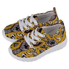 Yellow Template Design Kids  Lightweight Sports Shoes