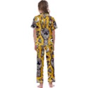 Yellow Template Design Kids  Satin Short Sleeve Pajamas Set View2
