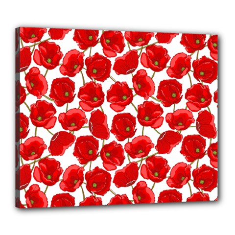 Flower Poppies Plant Petal Canvas 24  X 20  (stretched)