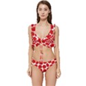 Flower Poppies Plant Petal Low Cut Ruffle Edge Bikini Set View1