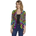 3d Grateful Dead 90 s Neon Dancing Bears Women s One-Button 3/4 Sleeve Short Jacket View1