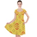 Art Pattern Design Background Cap Sleeve Midi Dress With Pockets View1