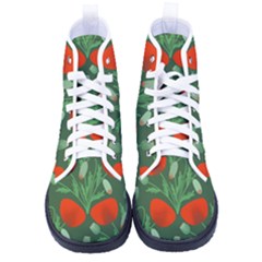 Poppy Fierce Wolf Poppies Bud Women s High-top Canvas Sneakers