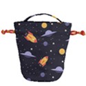 Cosmos Rocket Spaceship Ufo Drawstring Bucket Bag View1