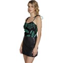 Leaves Pattern Abstract Blade Flowy Camisole Tie Up Top View2