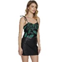 Leaves Pattern Abstract Blade Flowy Camisole Tie Up Top View3