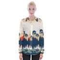 Summer Lake Forest Sunset Deer Water Womens Long Sleeve Shirt View1