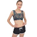 Flower Texture Background Colorful Pattern V-Back Sports Bra View1