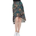 Flower Texture Background Colorful Pattern Frill Hi Low Chiffon Skirt View1