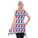 Fabric Geometric Pattern Background Short Sleeve Side Drop Tunic View1