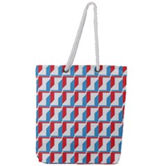 Fabric Geometric Pattern Background Full Print Rope Handle Tote (large)