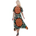 Wreath Deco Christmas Cross Front Sharkbite Hem Maxi Dress View2