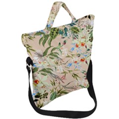 Textile Fabric Tropical Fold Over Handle Tote Bag