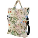 Textile Fabric Tropical Fold Over Handle Tote Bag View2