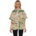Textile Fabric Tropical Women s Batwing Button Up Shirt View1