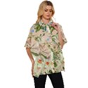 Textile Fabric Tropical Women s Batwing Button Up Shirt View3