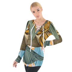 Monstera Palm Leaves Plants Tie Up T-shirt