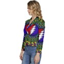 Grateful Dead Bear Pattern Women s Long Sleeve Revers Collar Cropped Jacket View2