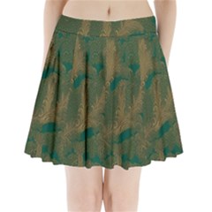 Seamless Pattern Pattern Leaves Pleated Mini Skirt