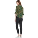 Seamless Pattern Pattern Leaves Loose Horn Sleeve Chiffon Blouse View2
