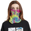 Fractal Spiral Abstract Background Vortex Yellow Face Covering Bandana (Two Sides) View1