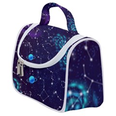 Realistic Night Sky Poster With Constellations Satchel Handbag