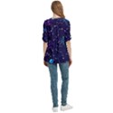 Realistic Night Sky Poster With Constellations Women s Zip Front V-Neck 3/4 Sleeve Casual Top Pocket Shirt View4