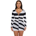 White Tiger Skin Long Sleeve Boyleg Swimsuit View1