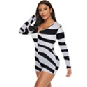 White Tiger Skin Long Sleeve Boyleg Swimsuit View2