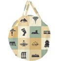 Egyptian Flat Style Icons Giant Round Zipper Tote View2