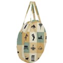 Egyptian Flat Style Icons Giant Round Zipper Tote View3
