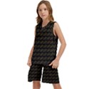 Fern Pattern 2 Black Kids  Basketball Mesh Set View2