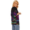 Particles Waves Line Multicoloured Oversized Basic T-Shirt View3