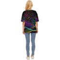 Particles Waves Line Multicoloured Oversized Basic T-Shirt View4