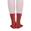 Apple Arrow Pattern Design Drawing Smooth Crew Length Tube Socks View4