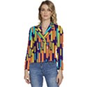 Illustration Abstract Line Women s Long Sleeve Revers Collar Cropped Jacket View1