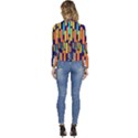 Illustration Abstract Line Women s Long Sleeve Revers Collar Cropped Jacket View4