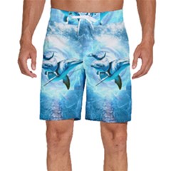 Dolphin Blue Sea Fantasy Men s Beach Shorts