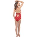 Spiders Pattern Seamless Arachnids Halter Front Plunge Swimsuit View2