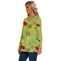 Art Fruits Pattern Long Sleeve Drawstring Hooded Top View2
