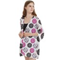 Pattern Seamless Design Decorative Open Front 3/4 Sleeve Batwing Chiffon Cardigan Kimono View2