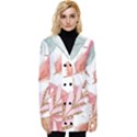 Feathers, Boho, Cute, Feather, Pastel Button Up Hooded Coat  View1