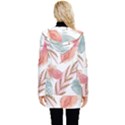 Feathers, Boho, Cute, Feather, Pastel Button Up Hooded Coat  View2