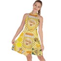 Marillo Pastel Zkt, Aesthetic, Stickers, Yellow Sleeveless Halter Neck A-Line Dress View1