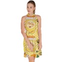 Marillo Pastel Zkt, Aesthetic, Stickers, Yellow Sleeveless Halter Neck A-Line Dress View3