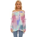 Pastel Ballons, Ballons, Off Shoulder Chiffon Pocket Shirt View1