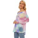 Pastel Ballons, Ballons, Off Shoulder Chiffon Pocket Shirt View2