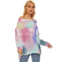 Pastel Ballons, Ballons, Off Shoulder Chiffon Pocket Shirt View3